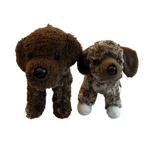 Set Of 2 Douglas Cuddle Toy Plush Pointer Puppies Brown & White Soft Stuffed Ani